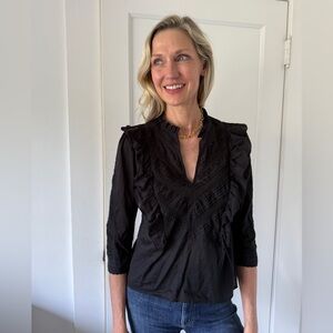 Ruffled Black Blouse